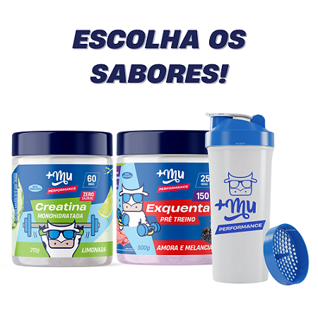 Pré Treino Exquenta 500g + Creatina (ESCOLHA OS SABORES) + Coqueteleira