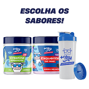 COMBO RODRIGO GÓES - Exquenta Stay Natty(ESCOLHA OS SABORES) + Creatina (ESCOLHA OS SABORES) + Coqueteleira