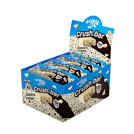 Crushbar +Mu - Cookies'n Cream - Caixa 12 unidades - 480g