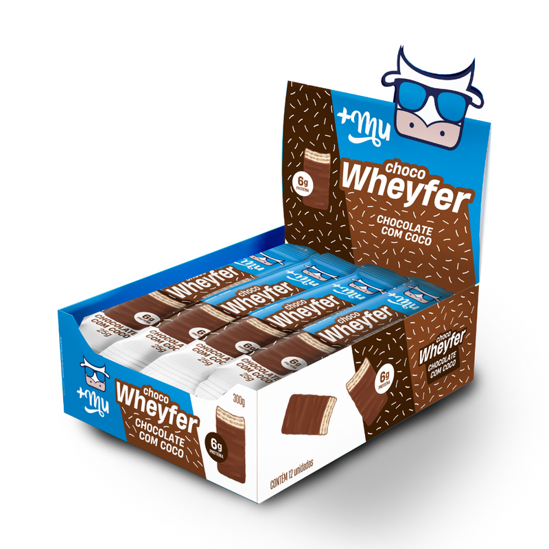 CHOCOWHEYFER +MU - CHOCOLATE COM COCO - CAIXA 12 UNIDADES - 300G