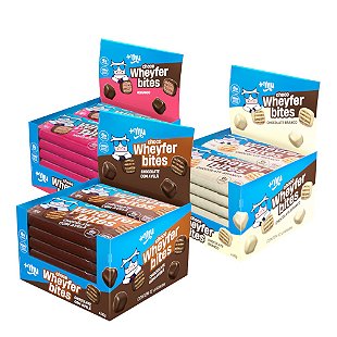 [Lançamento] Combo Chocowheyfer +Mu (3 Caixas Sabores chocolate com avelã, chocolate com coco, cookies - 36 uni.) - 900g