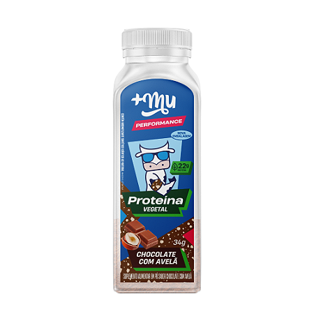 Proteína Vegetal +Mu Performance - Chocolate com Avelã - Garrafinha 34g