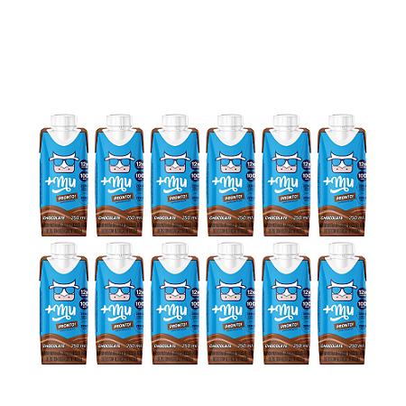 Combo Bebida +Mu - Pronto para Beber - Chocolate - Pack 12 Garrafinhas (250ml)