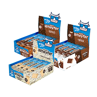 [Lançamento] Combo Chocowheyfer +Mu (4 Caixas Sabores chocolate com coco e chocolate com avelã - 48 uni.) - 1200g