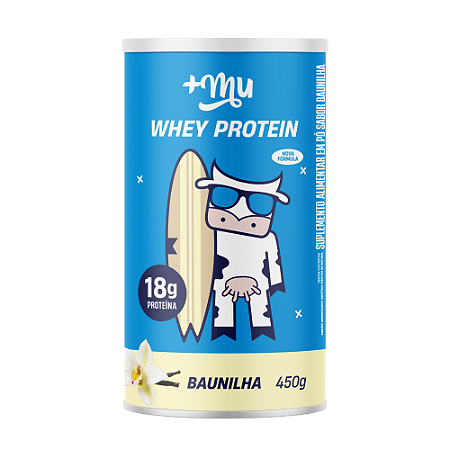 Whey Concentrado +Mu - Baunilha - Pote 450g