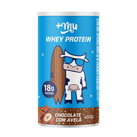 WHEY CONCENTRADO +MU - CHOCOLATE COM AVELÃ - POTE 450G